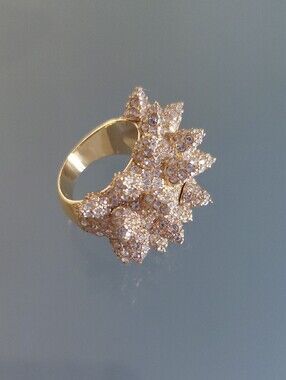 CC Skye Wicked Ring Gold Plated Pavé Crystal Statement Ring Size 7